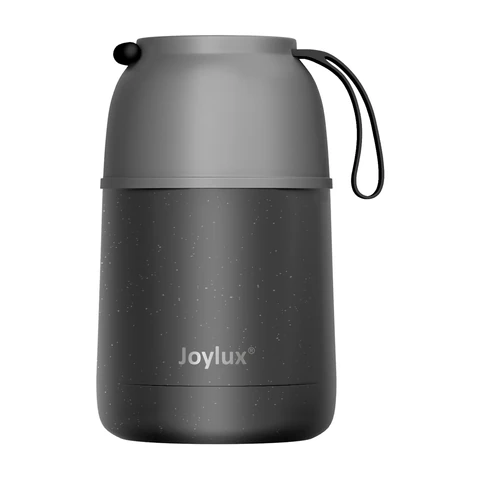 Термос 0,6 л для еды/напитков с широким горлом, JOYLUX (ДЖОЙЛЮКС) LUNCH, нержавеющая сталь SUS304, ложка-вилка, 700326