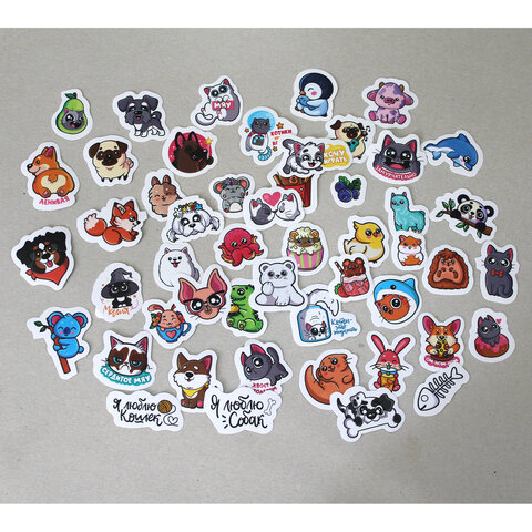 Набор наклеек для телефона, ассорти, 50 наклеек, 100х150 мм, ПП