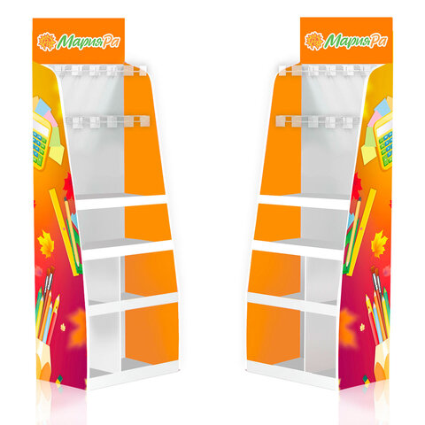 Стойка для размещения товара напольная, 180х60х40 см, 3 полки, 16 крючков