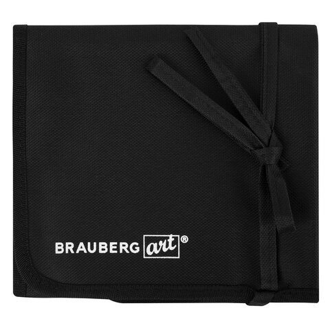 Пенал-скрутка органайзер для кистей и инструментов, 40 ячеек, черный, BRAUBERG ART DEBUT, 272994