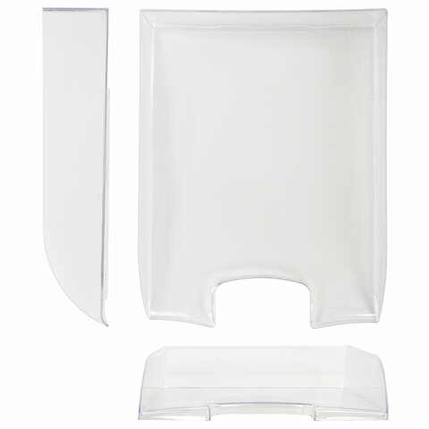 Лоток горизонтальный для бумаг BRAUBERG "Office style", 320х245х65 мм, прозрачный, 237288