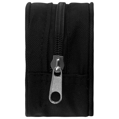 Пенал-косметичка BRAUBERG овальный, полиэстер, "Black", 22х9х5 см, 229271