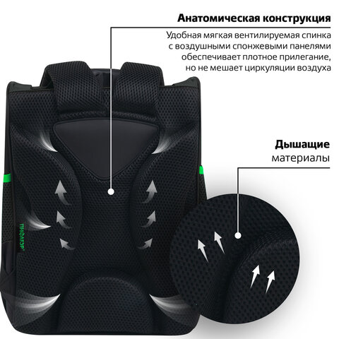 Ранец ПИФАГОР BASIC, 1 отделение, 3 кармана, эргономичная спинка, "Sharp sword", 35х28х18 см, 273138