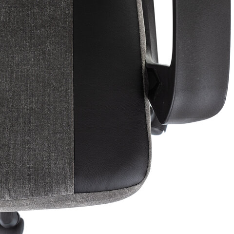 Кресло компьютерное BRABIX "Forcer GM-127", 2 подушки, экокожа/велюр, черное/серое, 533216