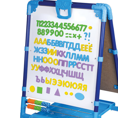 Мольберт растущий для мела/магнитно-маркерный, 53х46 см, BRAUBERG "NIKA KIDS", синий, 238049