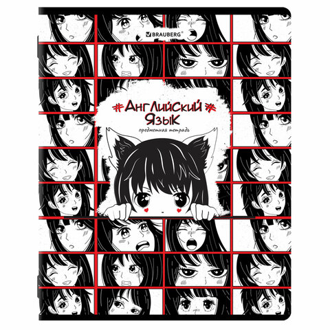 Тетради предметные, КОМПЛЕКТ 12 ПРЕДМЕТОВ, 48 л., глянцевый УФ-лак, BRAUBERG, "ANIME", 404608