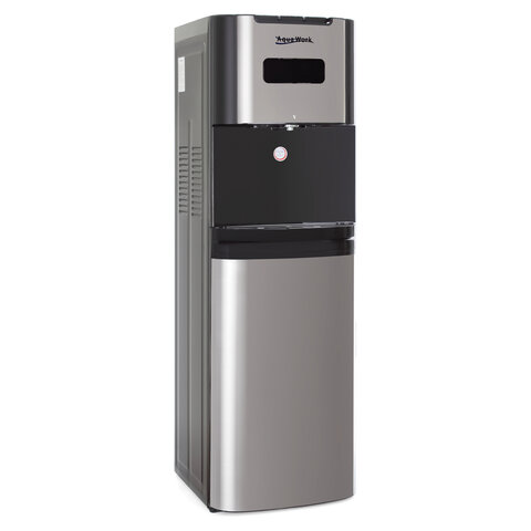 Кулер для воды AQUA WORK QRB-72LDS, напольный, НАГРЕВ/ОХЛАЖДЕНИЕ ЭЛЕКТРОННОЕ, таймер, бутыль снизу, черный, 33350