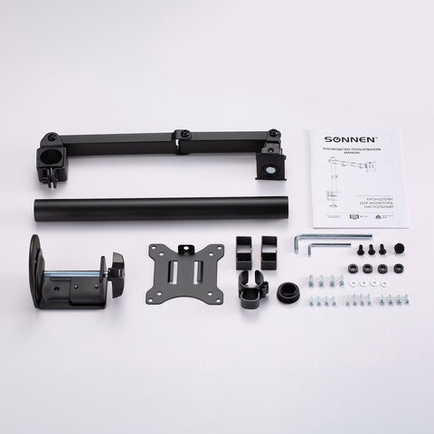 Кронштейн для монитора настольный VESA 75х75, 100х100, 17"-32", до 8 кг, SONNEN STATIC, 455942