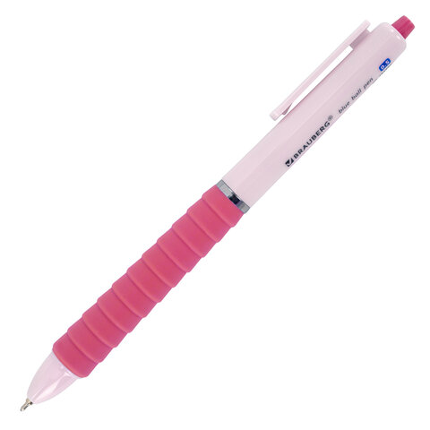 Ручка шариковая автоматическая С УДЛИНЕННЫМ ГРИПОМ BRAUBERG "MAXI LONG RT", СИНЯЯ, игольчатый узел 0,5 мм, линия письма 0,35 мм, 144457