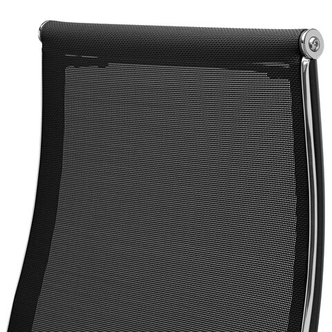 Кресло офисное МЕТТА "К-9" хром, прочная сетка, сиденье и спинка регулируемые, черное