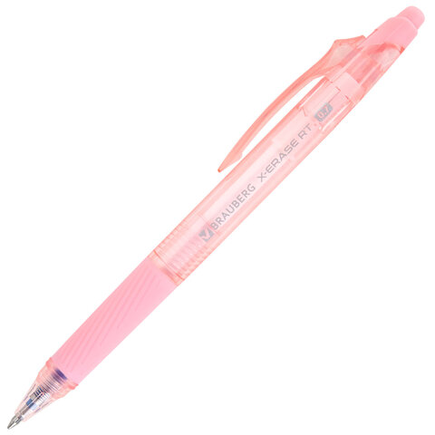 Ручки гелевые стираемые автоматические BRAUBERG "X-ERASE RT PASTEL COLOR", СИНИЕ, НАБОР 4 ШТ., пишущий узел 0,7 мм, линия 0,5 мм, 144426