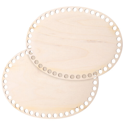 Донышки деревянные для вязания овальные, 2 шт., 20х15 см, BRAUBERG HOBBY, 665319