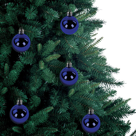 Шары ёлочные 30 шт., 4 см, "Solid Color", пластик, СИНИЕ, глянец, ЗОЛОТАЯ СКАЗКА, 592495