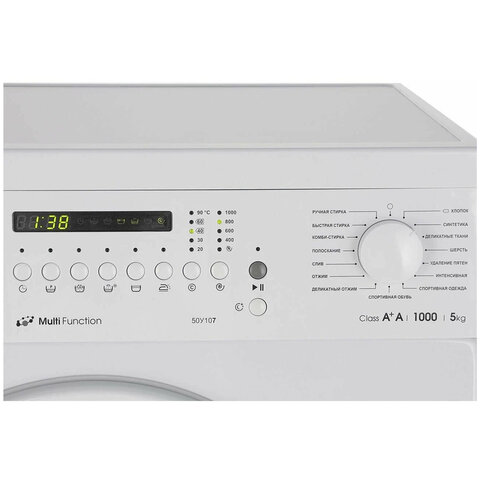 Стиральная машина ATLANT CMA 50У107, 1000 об/мин, 5 кг, фронтальная загрузка, 15 программ, белая