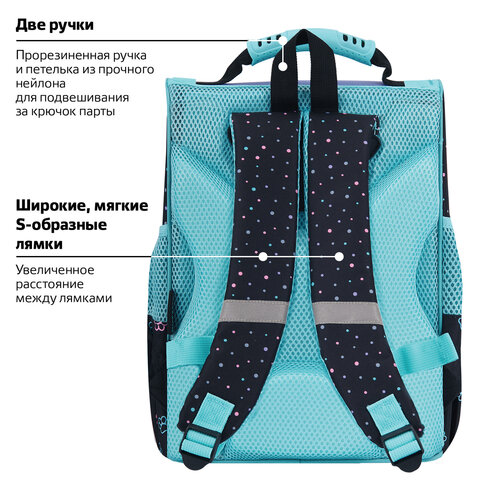 Ранец ПИФАГОР BASIC, 1 отделение, 3 кармана, эргономичная спинка, "Funny cats", 35х28х18 см, 273135