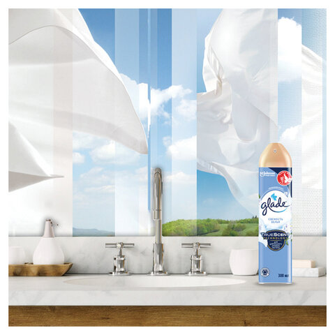 Освежитель воздуха аэрозольный 300 мл, GLADE "Свежесть белья", 864930