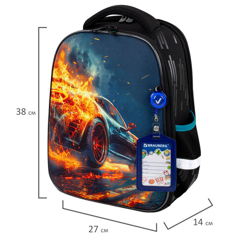 Ранец BRAUBERG FIT, 2 отделения, Speed increase, 38х27х14 см, 273109