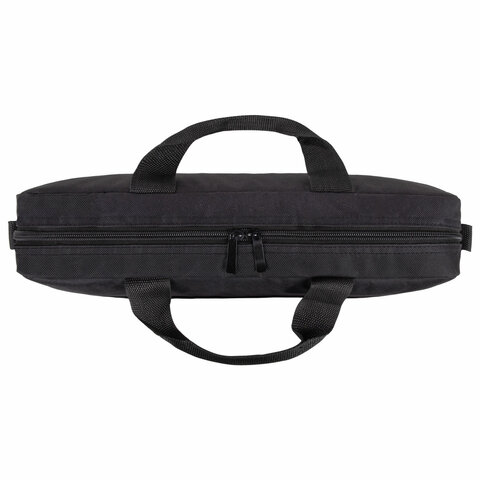 Сумка портфель HEIKKI MAXIMUM (ХЕЙКИ) с отделением для ноутбука 17,3", черная с серой вставкой, 34х44х6 см, 272590