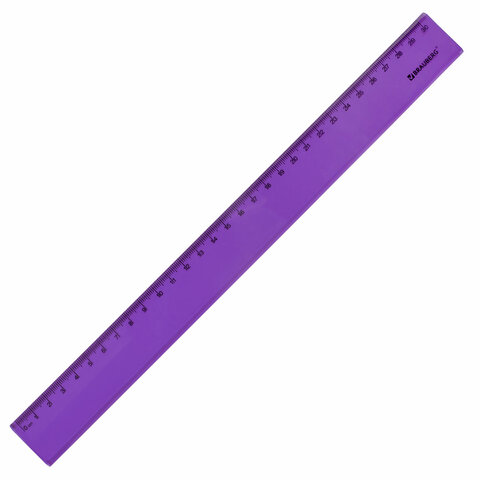 Линейка пластиковая 30 см BRAUBERG "FRUITY", тонированная, ассорти, 210767