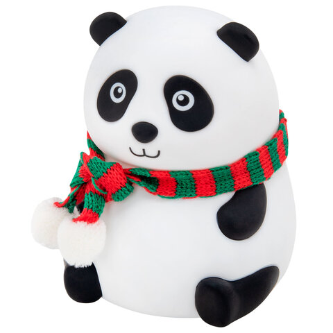 Ночник силиконовый LED "Панда" 106x112x136 мм, белый свет/RGB, таймер, USB, аккумулятор 1200 мАч, DASWERK (ДАСВЕРК), 238937