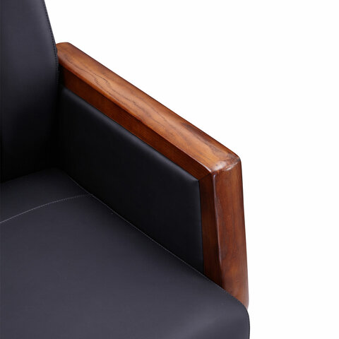 Кресло HAWASAN (ХАВАСАН) "Overlord EX-770", мультиблок, дерево, натуральная кожа, черное, 532934