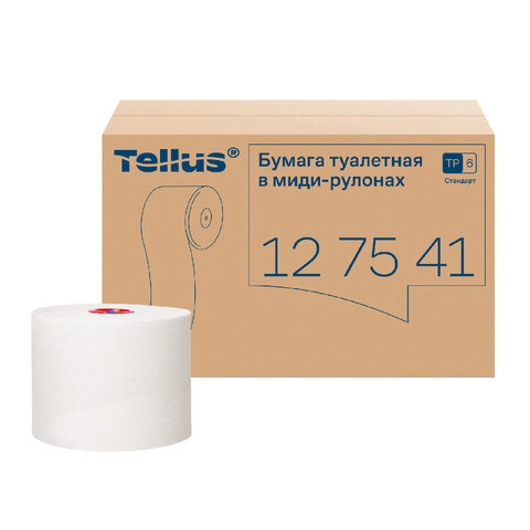 Бумага туалетная 135 м, Tellus/TORK (Система Т6) UNIVERSAL, КОМПЛЕКТ 27 рулонов, белая, 127541
