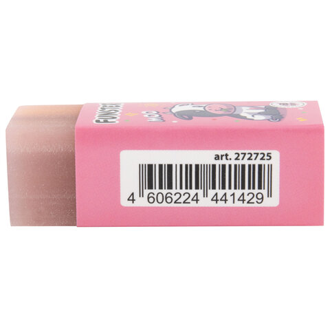 Ластик FUNSTER (ФАНСТЕР) "PETS", 50х21х16 мм, прямоугольный, картонный держатель, экологичный ПВХ, ассорти, 272725