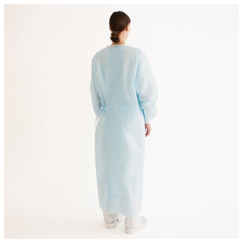 Халат хирургический стерильный 140 см, 52-54 р., манжета, спанбонд 25 г/м2, ГЕКСА, голубой