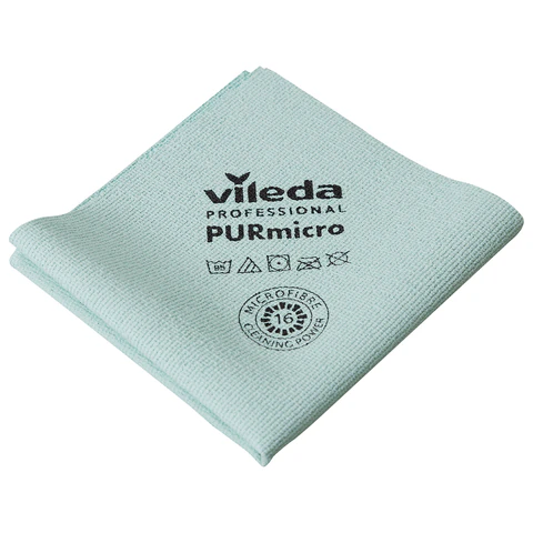 Салфетки VILEDA PROFESSIONAL "ПУРмикро Актив" КОМПЛЕКТ 5 шт., супервпитывание, микроволокно, зеленый, 38х35 см, 174070