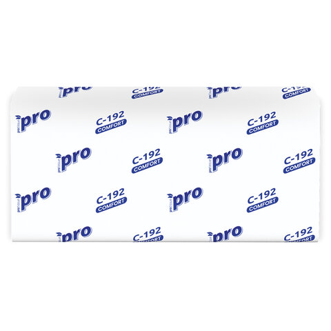 Полотенца бумажные 250 шт., PROtissue (H3) COMFORT, 1-слойные, белые, КОМПЛЕКТ 20 пачек, 22х21 см, V-сложение, С192