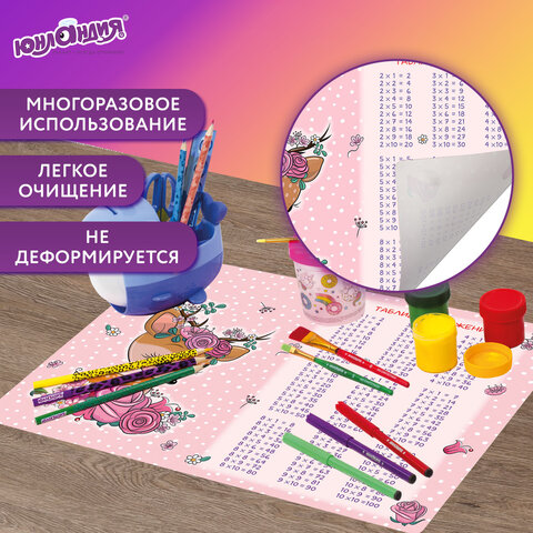 Настольное покрытие ЮНЛАНДИЯ, А3+, пластик, 46x33 см, "Fawn", 270395