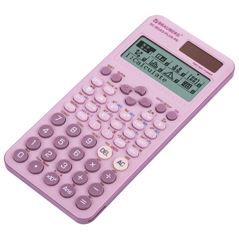 Калькулятор инженерный BRAUBERG SC-991ES-PLUS-PK (164х80 мм), 552 функции, 10+2 разряда, РОЗОВЫЙ, 272654
