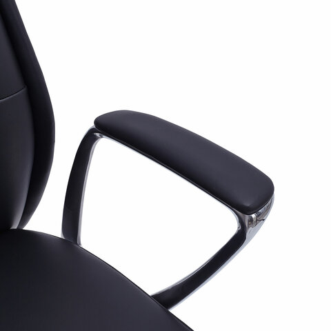 Кресло BRABIX PREMIUM "Adept EX-752", синхромеханизм, алюминий, экокожа, черное, 532930