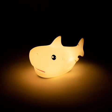 Ночник силиконовый LED "Акула" 190x91x103 мм, белый свет/RGB, таймер, USB, аккумулятор 1200 мАч, DASWERK (ДАСВЕРК), 238940