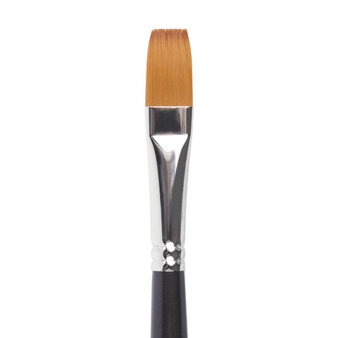 Кисть художественная профессиональная BRAUBERG ART CLASSIC, синтетика мягкая под колонок, плоская, № 12, короткая ручка, 200701
