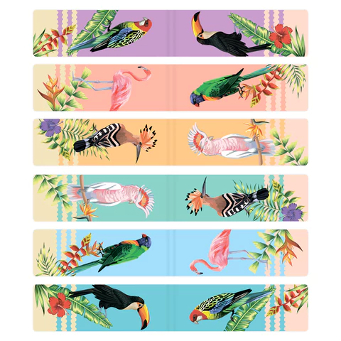 Закладки для книг МАГНИТНЫЕ, "TROPICS", набор 12 шт., 60x20 мм, BRAUBERG, 113172