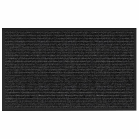 Коврик придверный 80х120 см, ЧЕРНЫЙ, влаго-грязезащитный, 450 г/м2, ребристый, PRIMILA (ПРИМИЛА) EXTRA, 701030