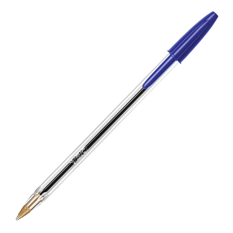 Ручка шариковая BIC "Cristal", СИНЯЯ, корпус прозрачный, узел 1 мм, линия письма 0,32 мм, 847898/528921