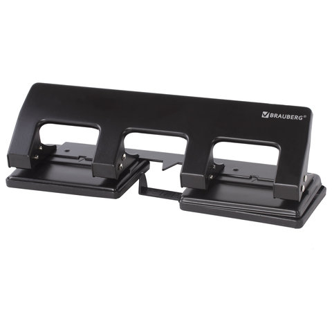 Дырокол металлический на 2-4 отверстия BRAUBERG "HL-4", до 15 л., черный, 221160