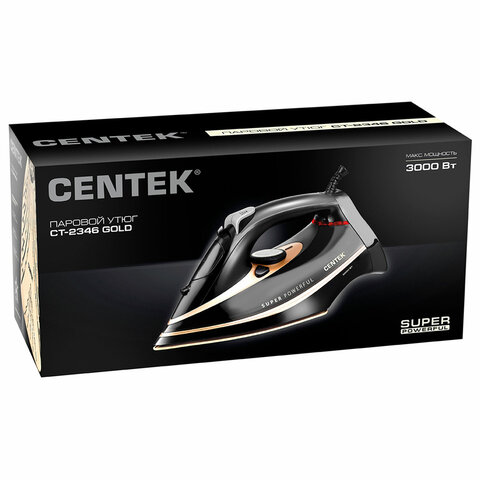 Утюг CENTEK CT-2346, 3200 Вт, керамическое покрытие, антикапля, антинакипь, черный/золотой, CT-2346 GOLD