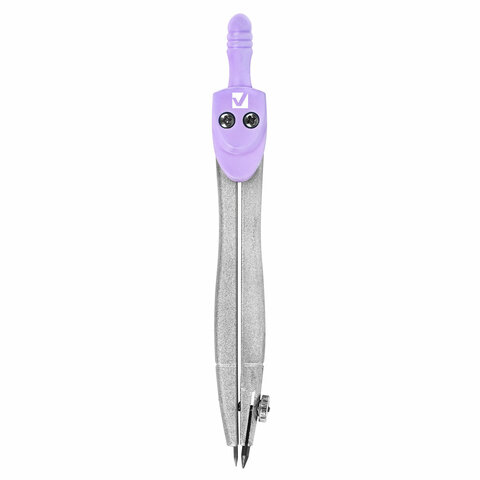 Готовальня BRAUBERG SCHOOL KIT, 11 предметов, циркуль 115 мм, циркуль 125 мм, чертежные принадлежности, лавандовый цвет, 210714