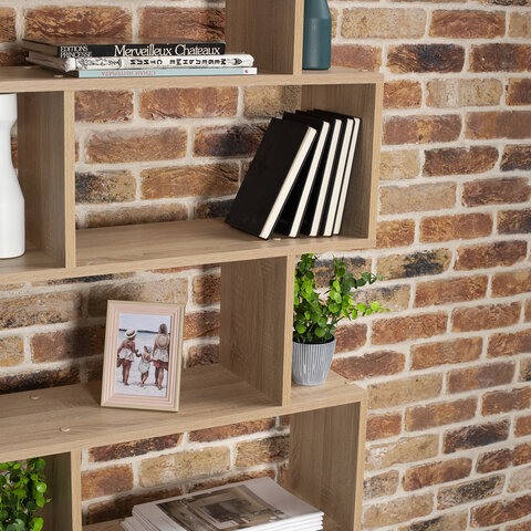 Стеллаж BRABIX "Scandi SH-008", 730х250х1760 мм, 6 секций, ЛДСП, дуб сонома, 641898, ЦБ013658-2