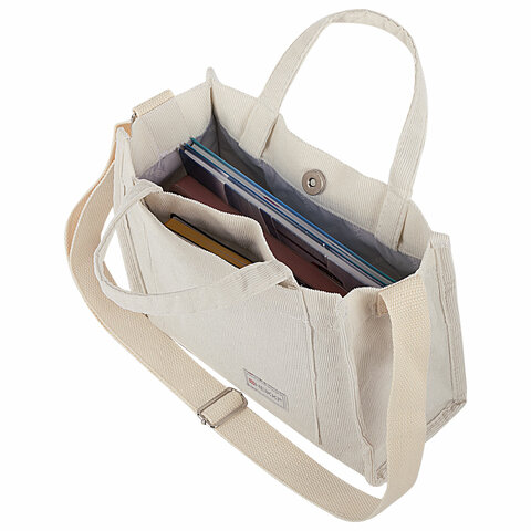 Сумка шоппер HEIKKI MINI (ХЕЙКИ), вельвет, 25х20 см, бежевый, 272440