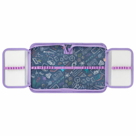 Пенал ПИФАГОР, 1 отделение, 2 откидные планки, полиэстер, 20х14 см, "Cats selfie", 273477