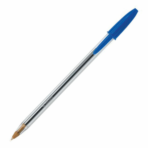 Ручка шариковая BIC "Cristal", СИНЯЯ, корпус прозрачный, узел 1 мм, линия письма 0,32 мм, 847898/528921