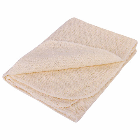 Тряпка для пола 60х80 см, трехслойная, нитепрошивная (НЕТКОЛ), 360 г/м2, светлая, 100% хлопок, LAIMA, 606632