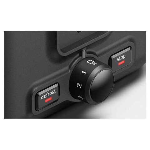 Тостер BOSCH TAT3P423, 970 Вт, 2 тоста, 5 режимов, металл, черный