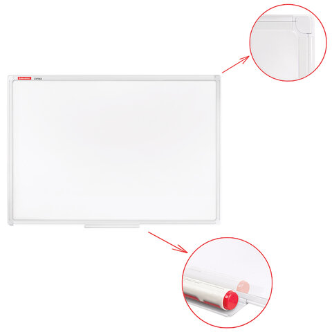 Доска магнитно-маркерная 90х120 см, ПВХ-рамка, BRAUBERG "Standard", 237562