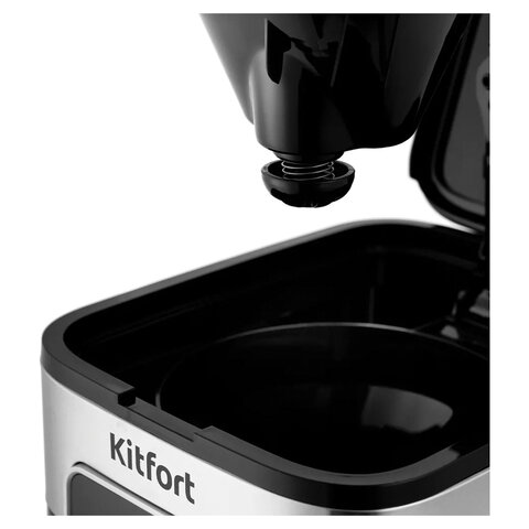 Кофеварка капельная KITFORT КТ-752, 900 Вт, объем 1,25 л, дисплей, черный/стальной