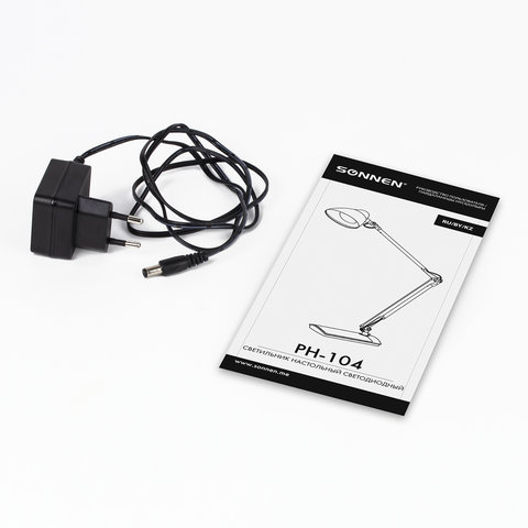 Настольная лампа / светильник SONNEN PH-104, на подставке, LED, 8 Вт, металлический корпус, черный, 236690